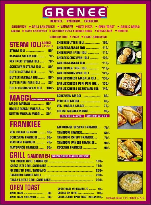 Grenee - Ghod Dod Road menu