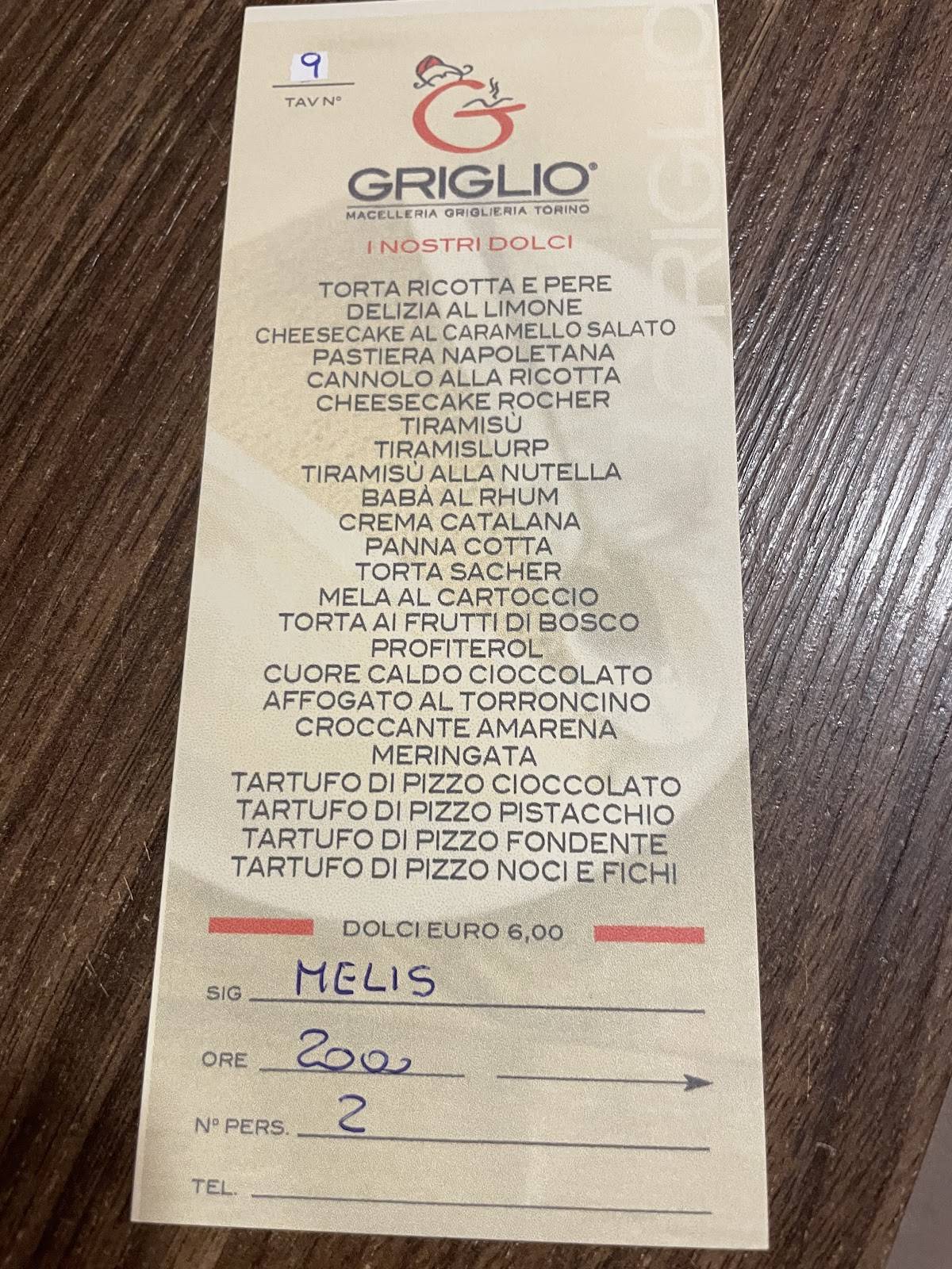 Menu di Griglio 