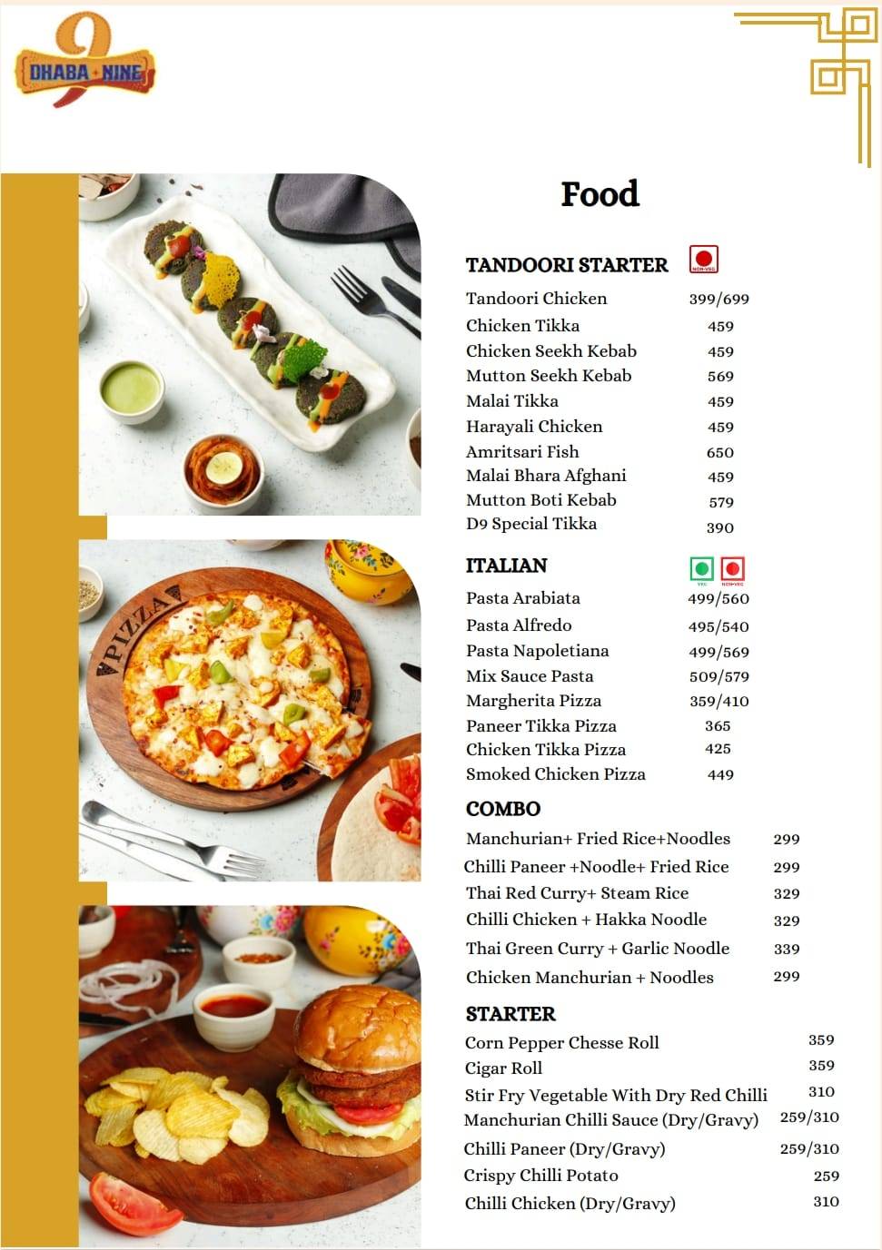 D nine menu