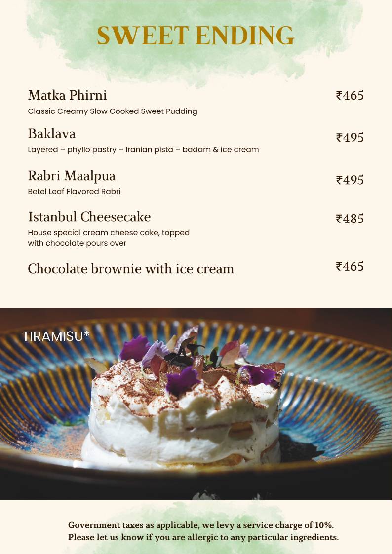 Roesia Gurugram menu