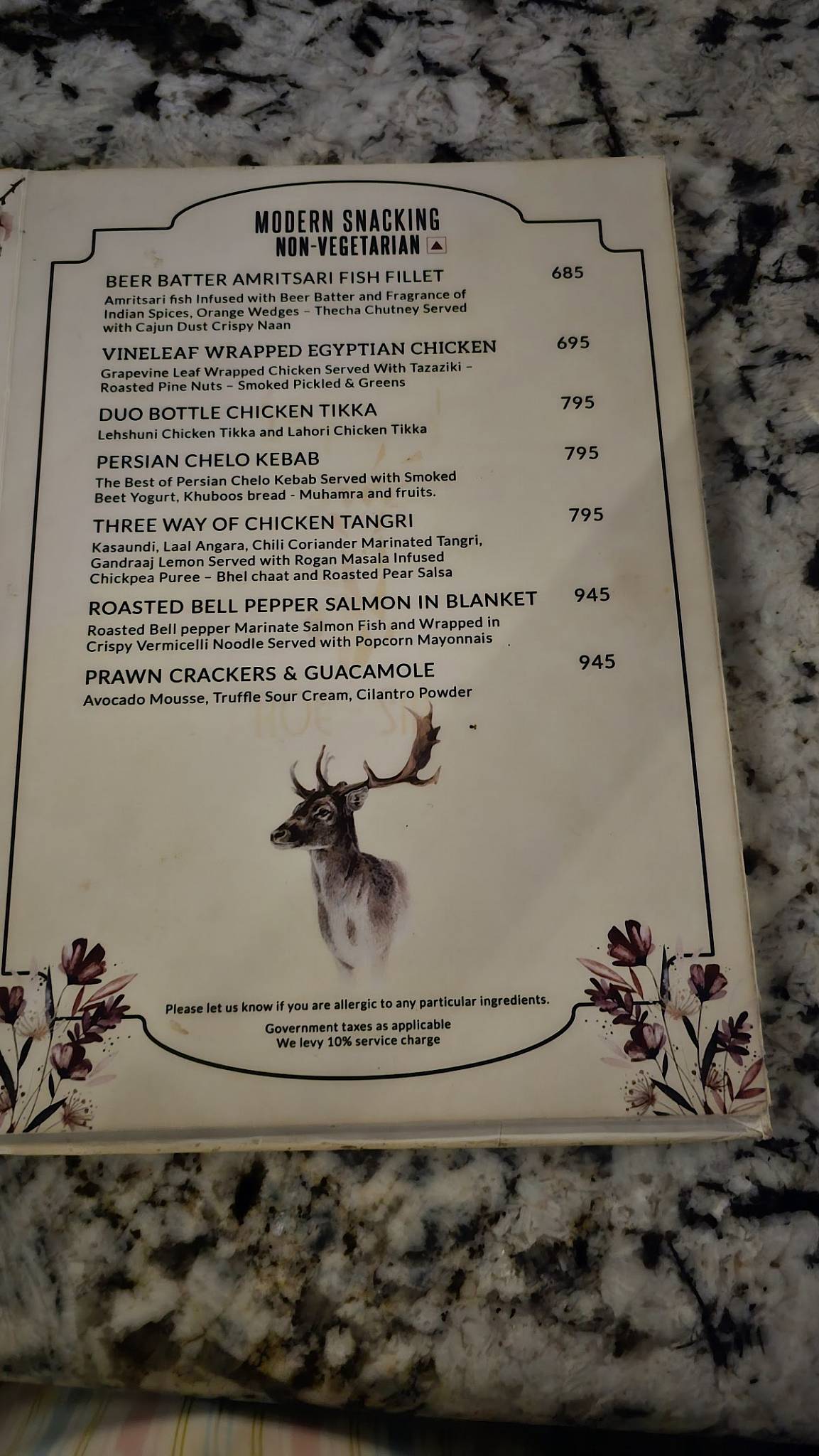 Roesia Gurugram menu