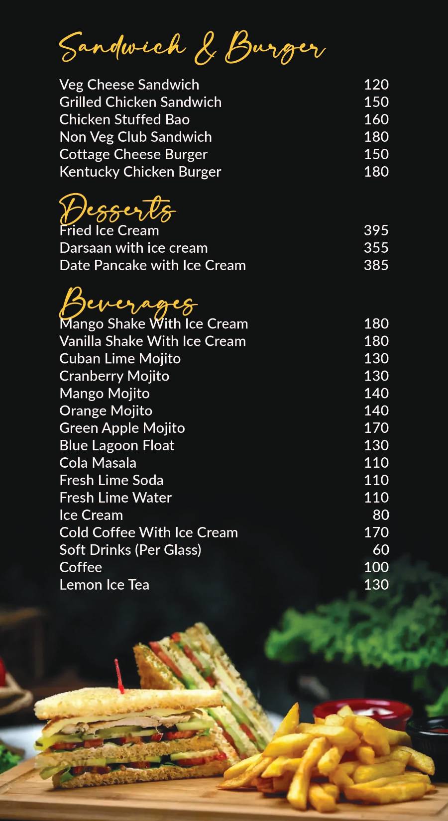 Quick pick menu