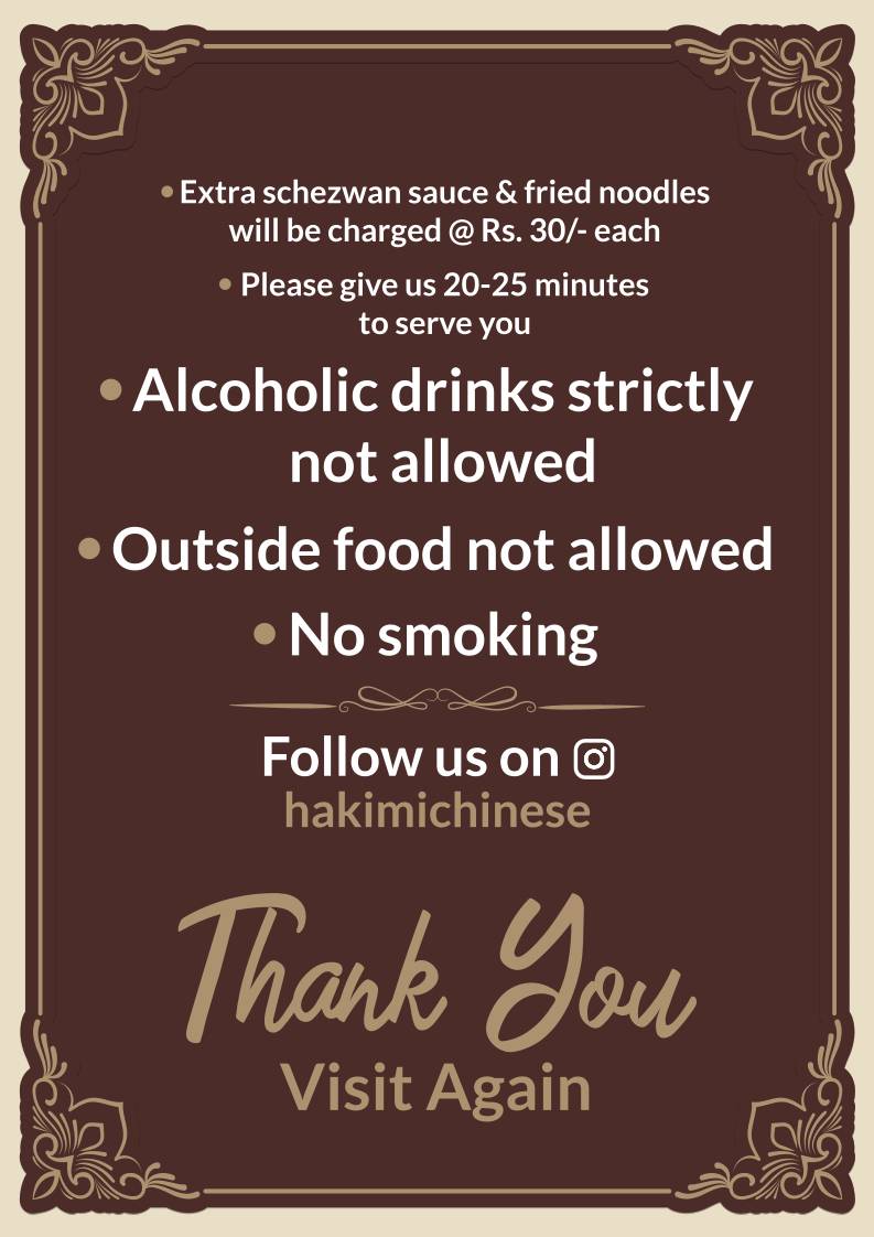 HAKIMI menu