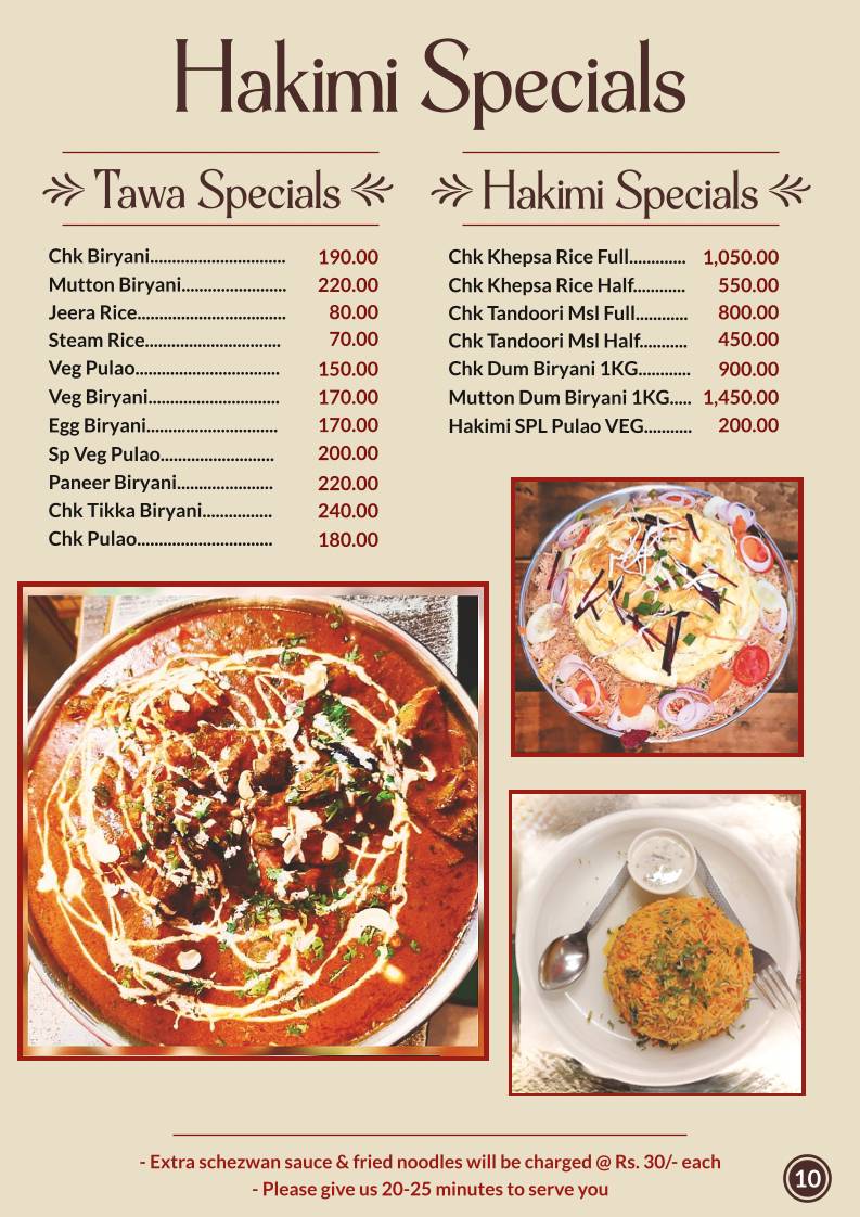 HAKIMI menu