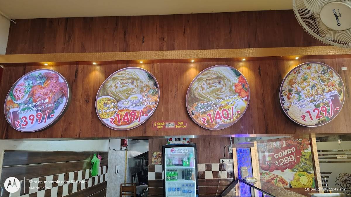 HOTEL MALLAIAH PARADISE menu