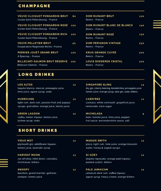 Menu di HT6 Lounge Bar 