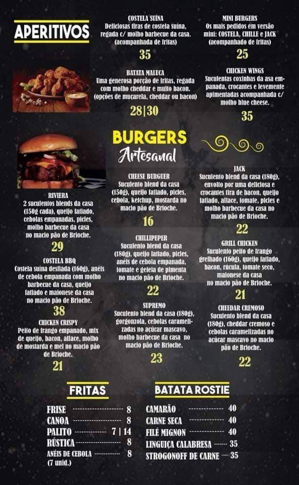 Hamburgueria Tarja Preta cardápio