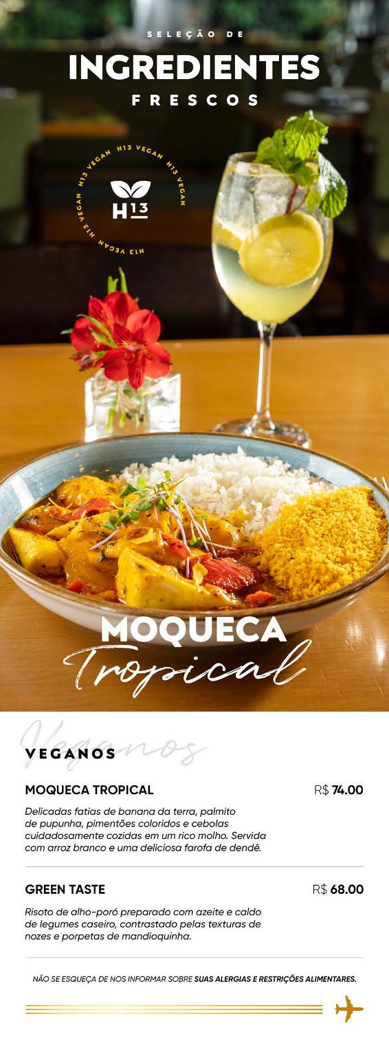 Hangar 13 Gastronomia cardápio