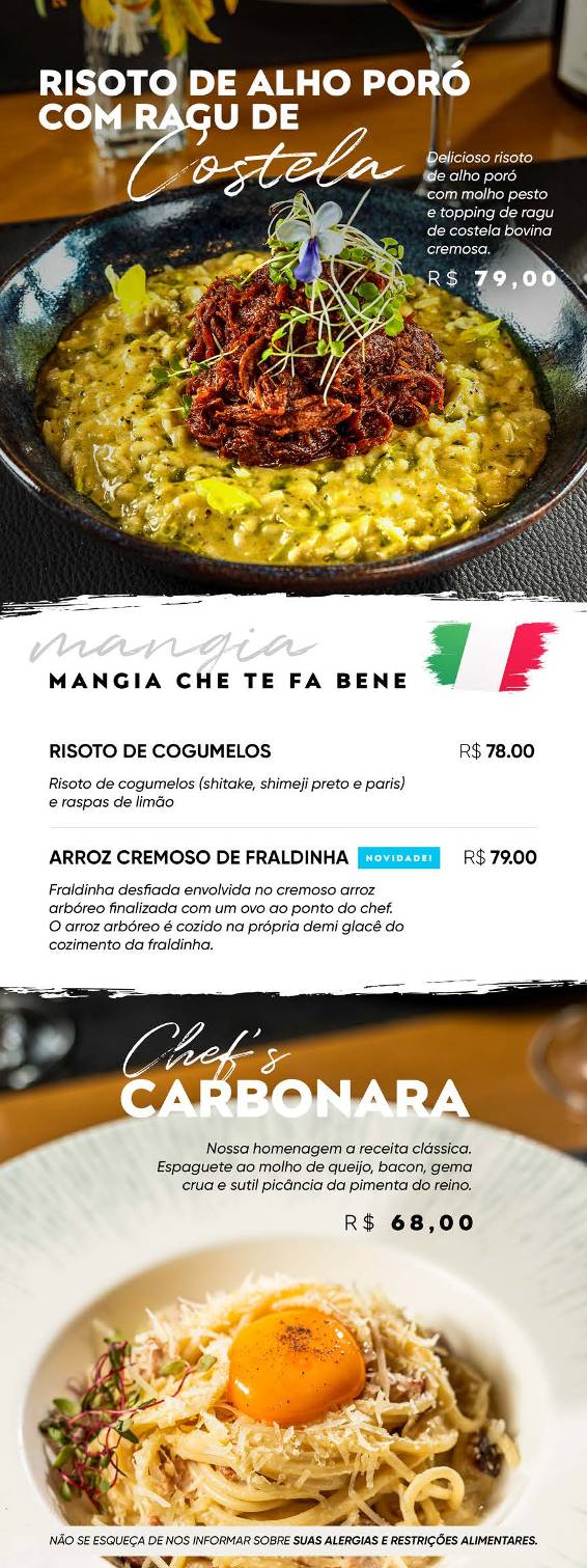 Hangar 13 Gastronomia cardápio