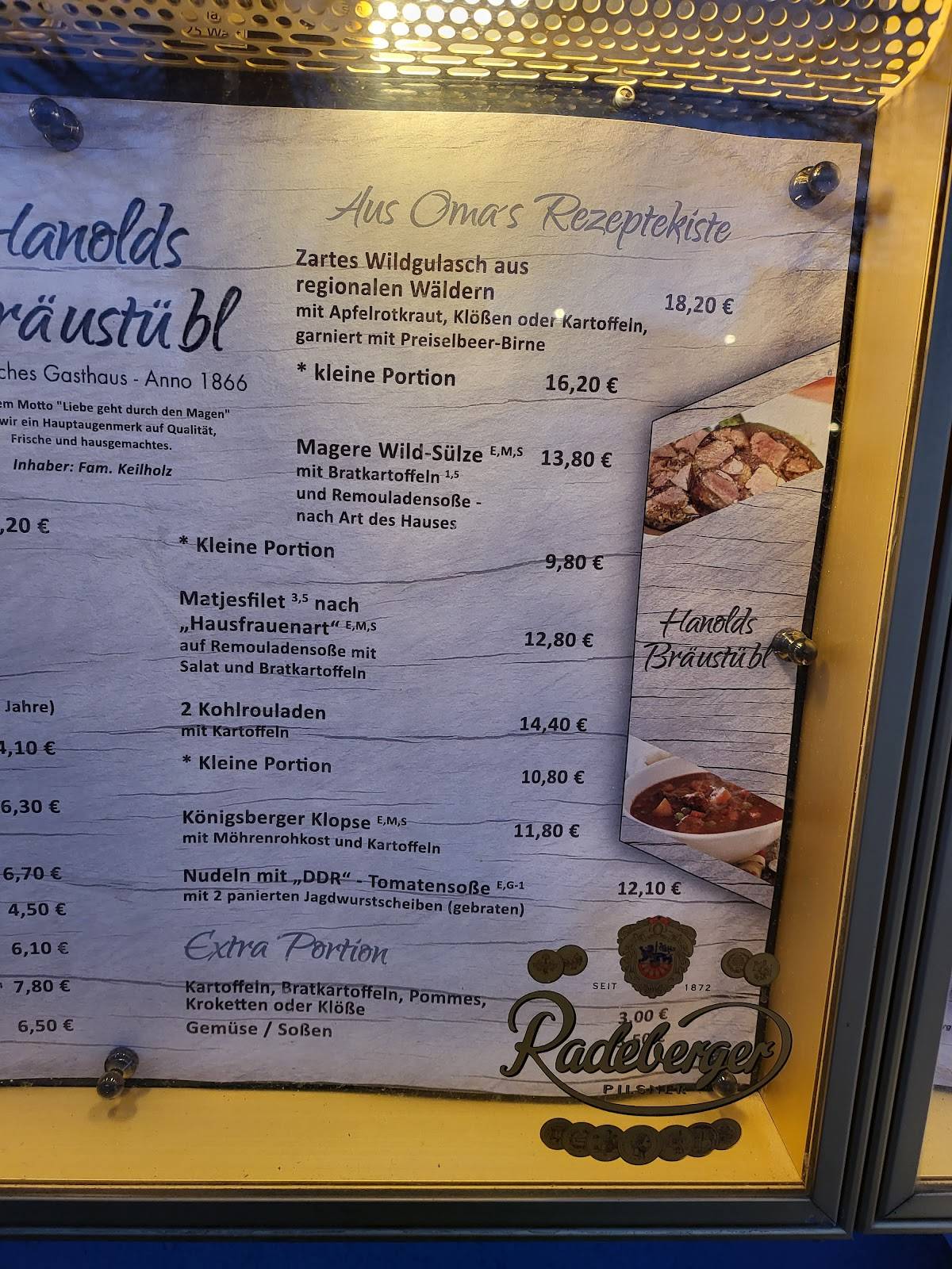 Speisekarte von Bräu-Stüberl restaurant, Thale