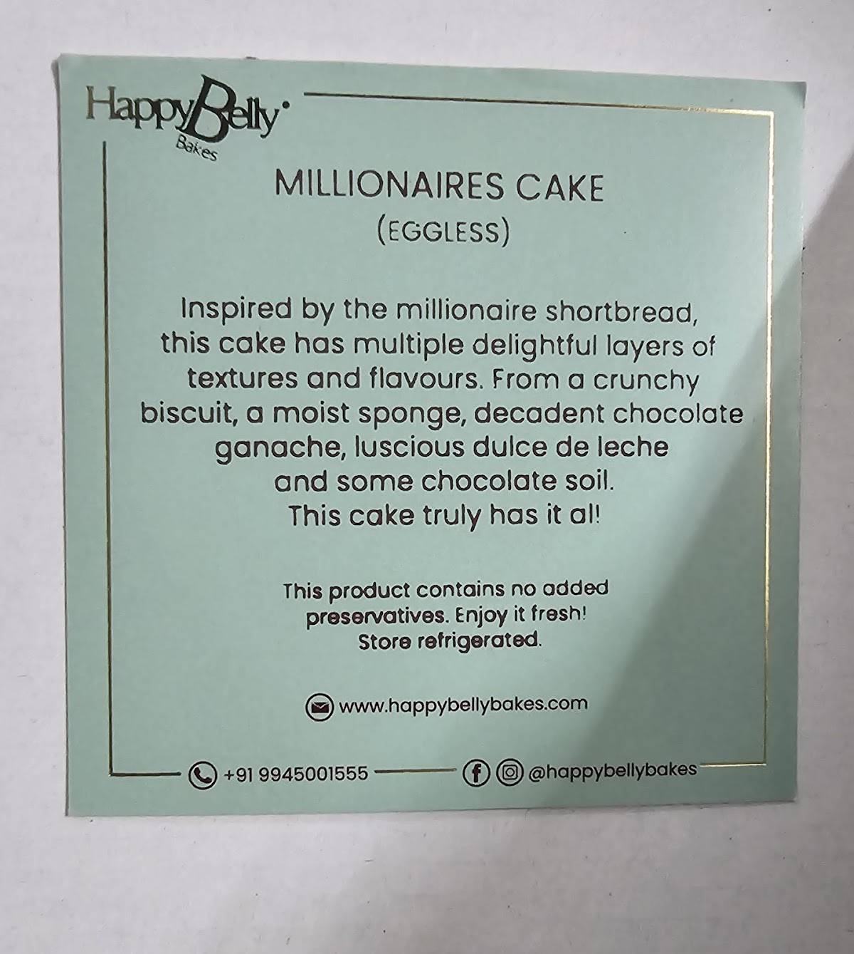 Happy Belly Bakes menu