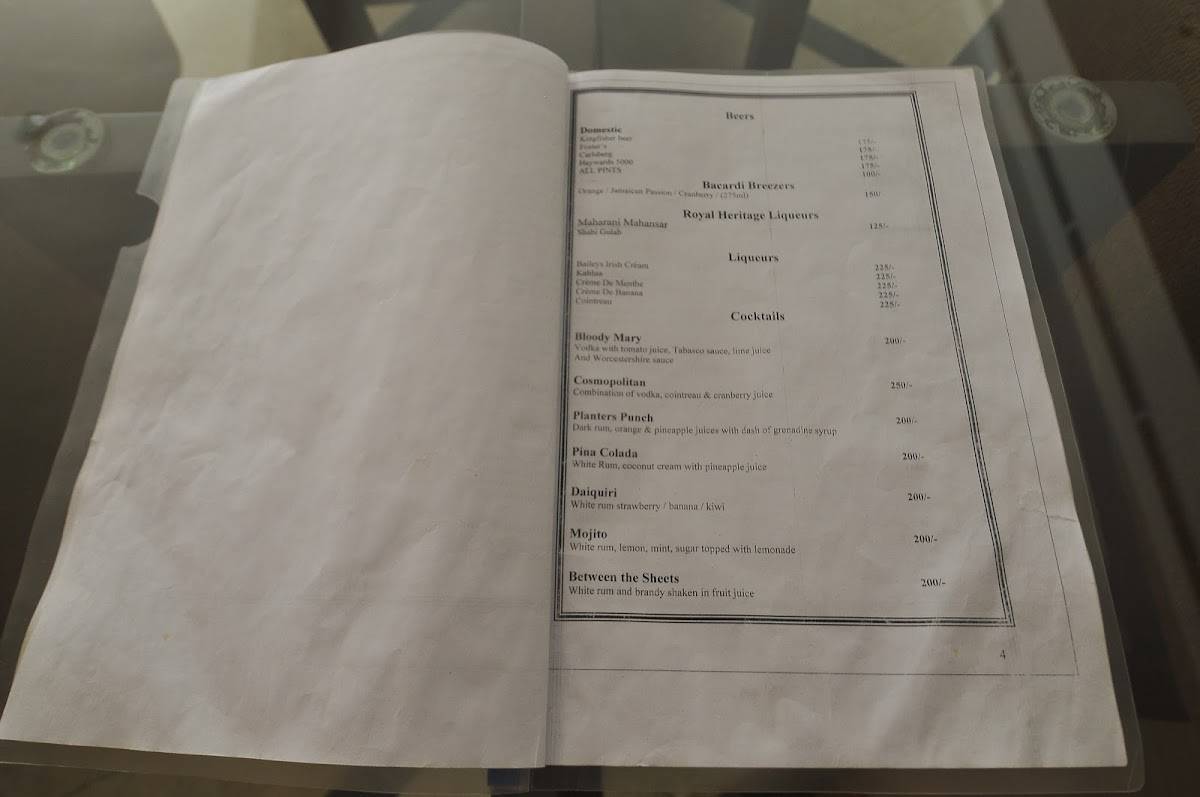 Harbour Bar - Inder Residency menu