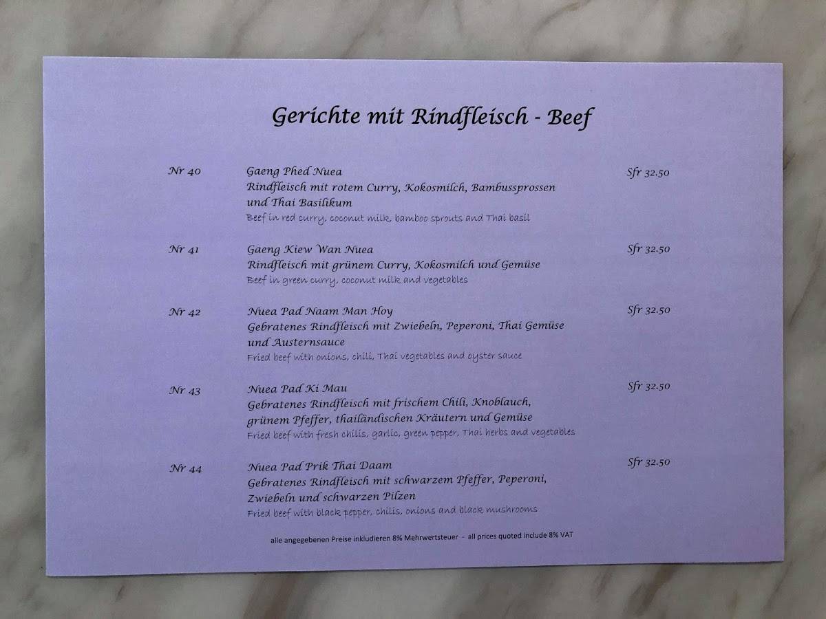 Menu di Thai Ambiente 