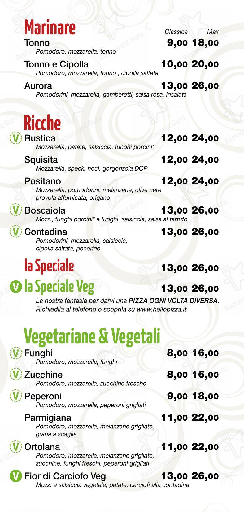 HelloPizza.it in Pescara - Menu