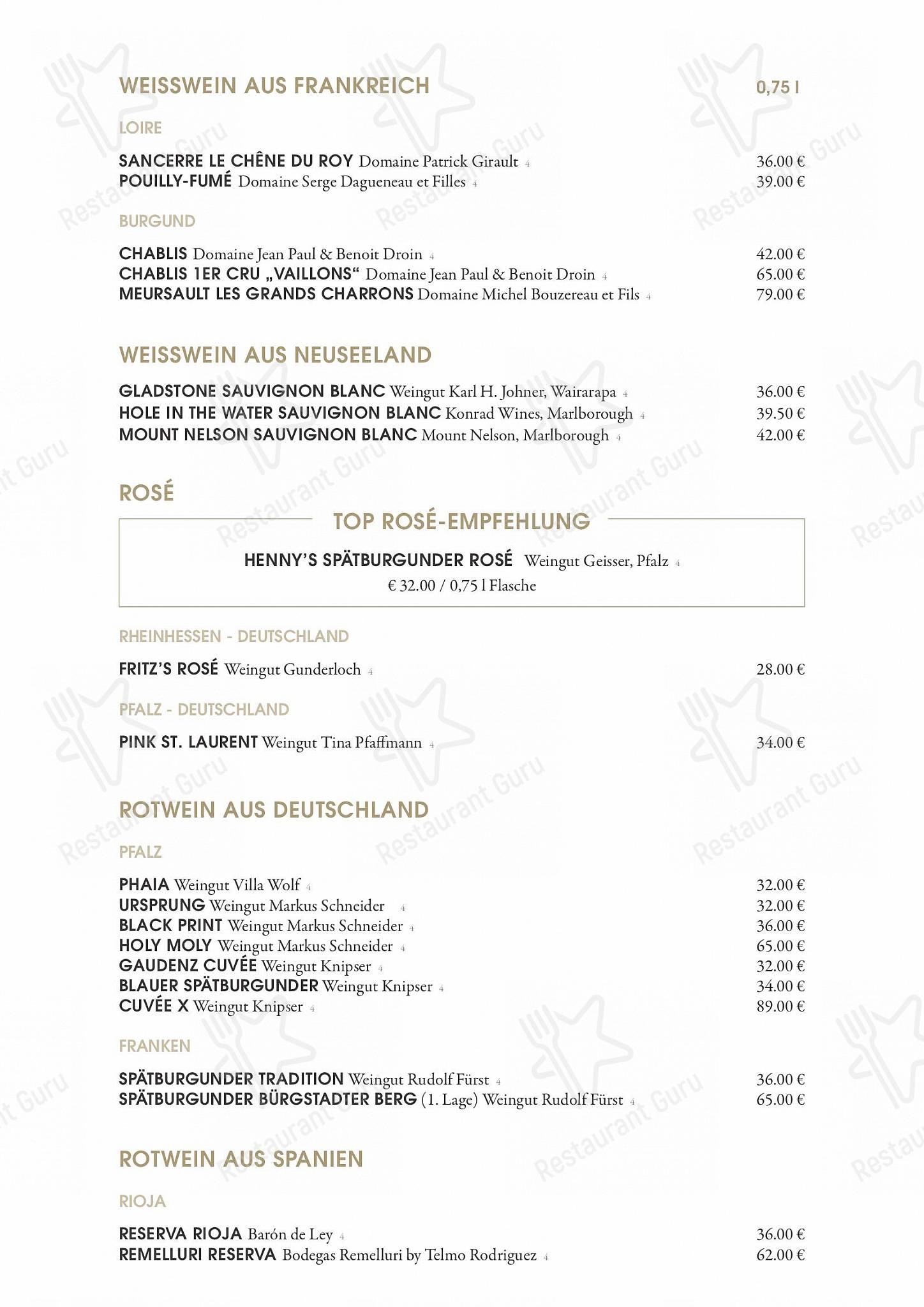 Speisekarte Von Henny s Restaurant Events Hamburg