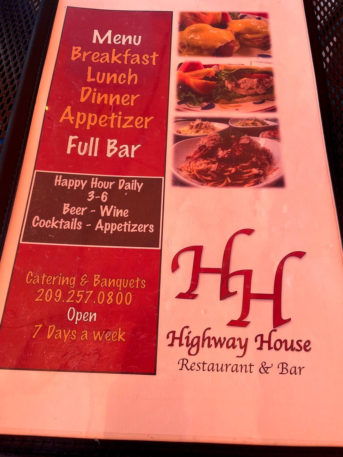 Menu at Highway House Restaurant, Jackson
