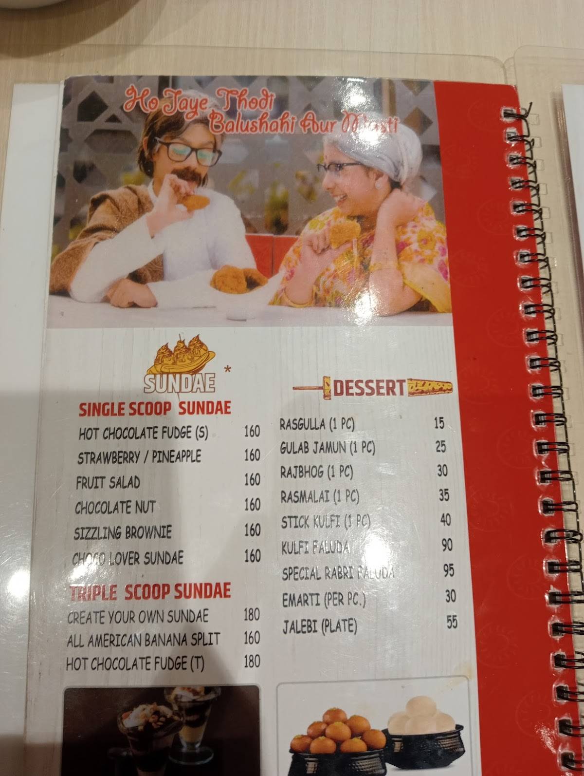 Hira Sweets menu