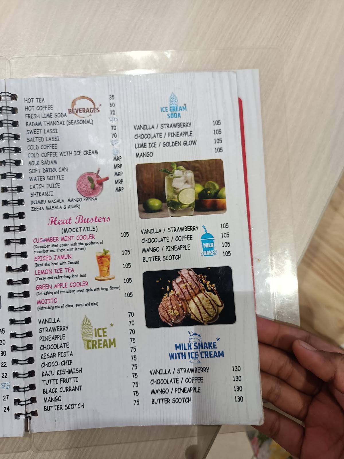 Hira Sweets menu