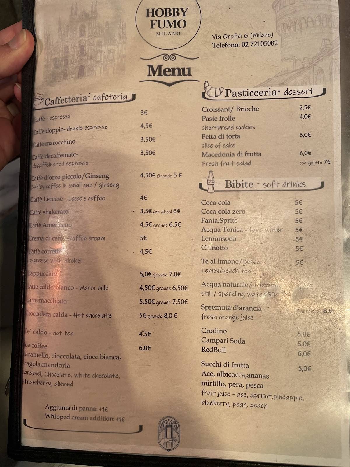 Menu di Hobby Fumo Caffee & Drinks 