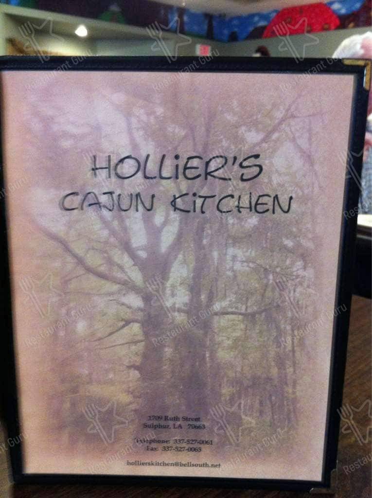 Menu at Hollier's Cajun Kitchen steakhouse, Sulphur, Ruth St
