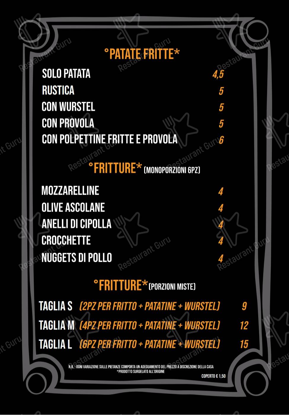 Menu di HornPub - Letojanni - pasti e bevande