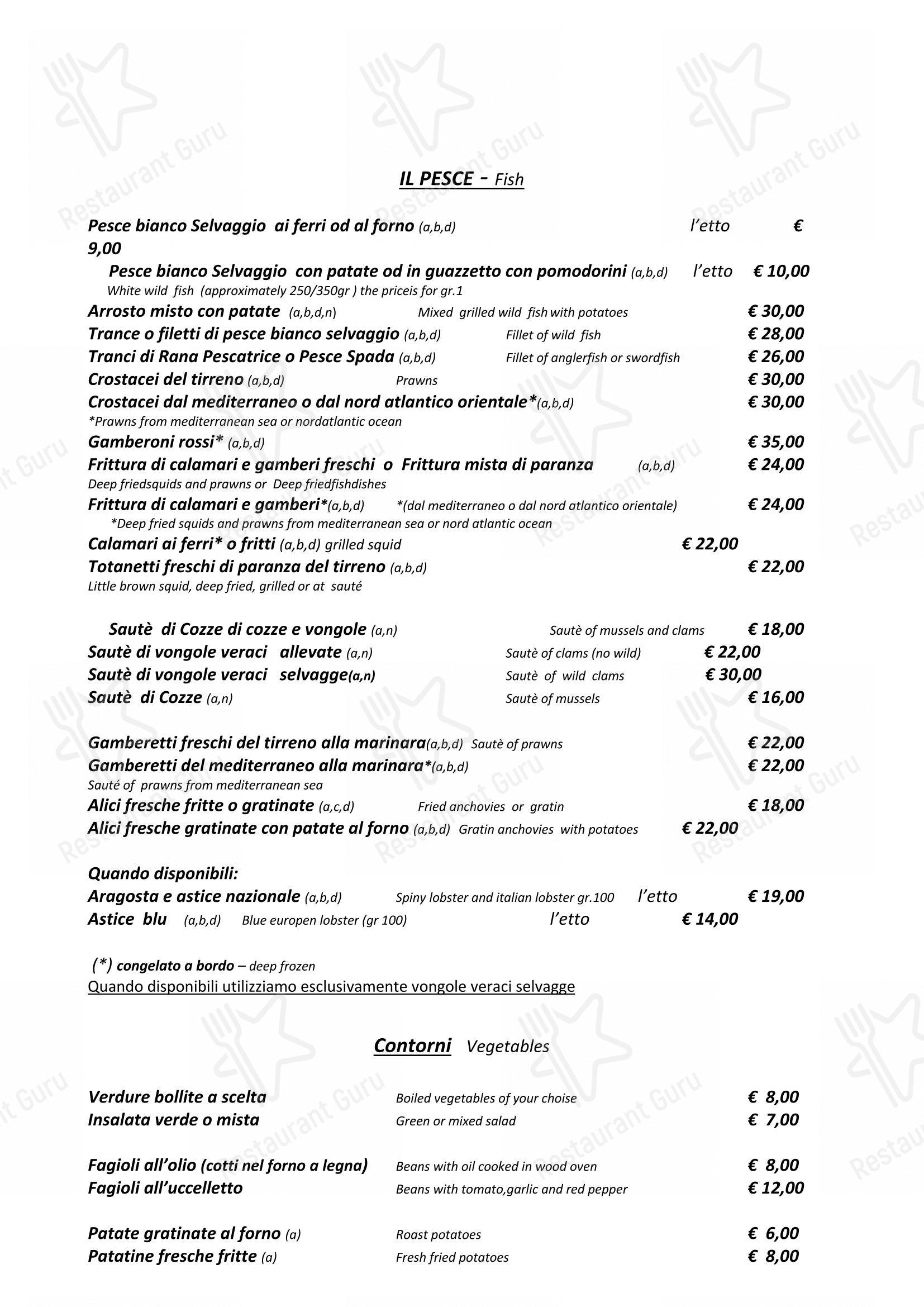 Menu bar per Hostaria Da Cesare Bottega Storica dal 1921 pub & bar