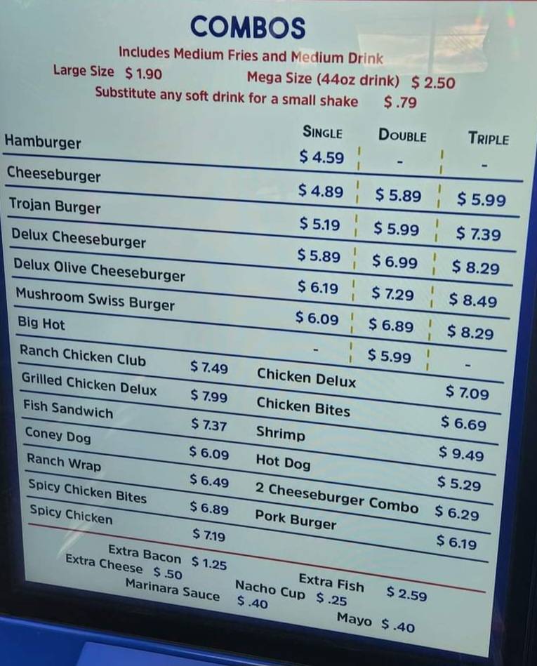 Menu at Hot 'n Now Hamburgers fast food, Sturgis