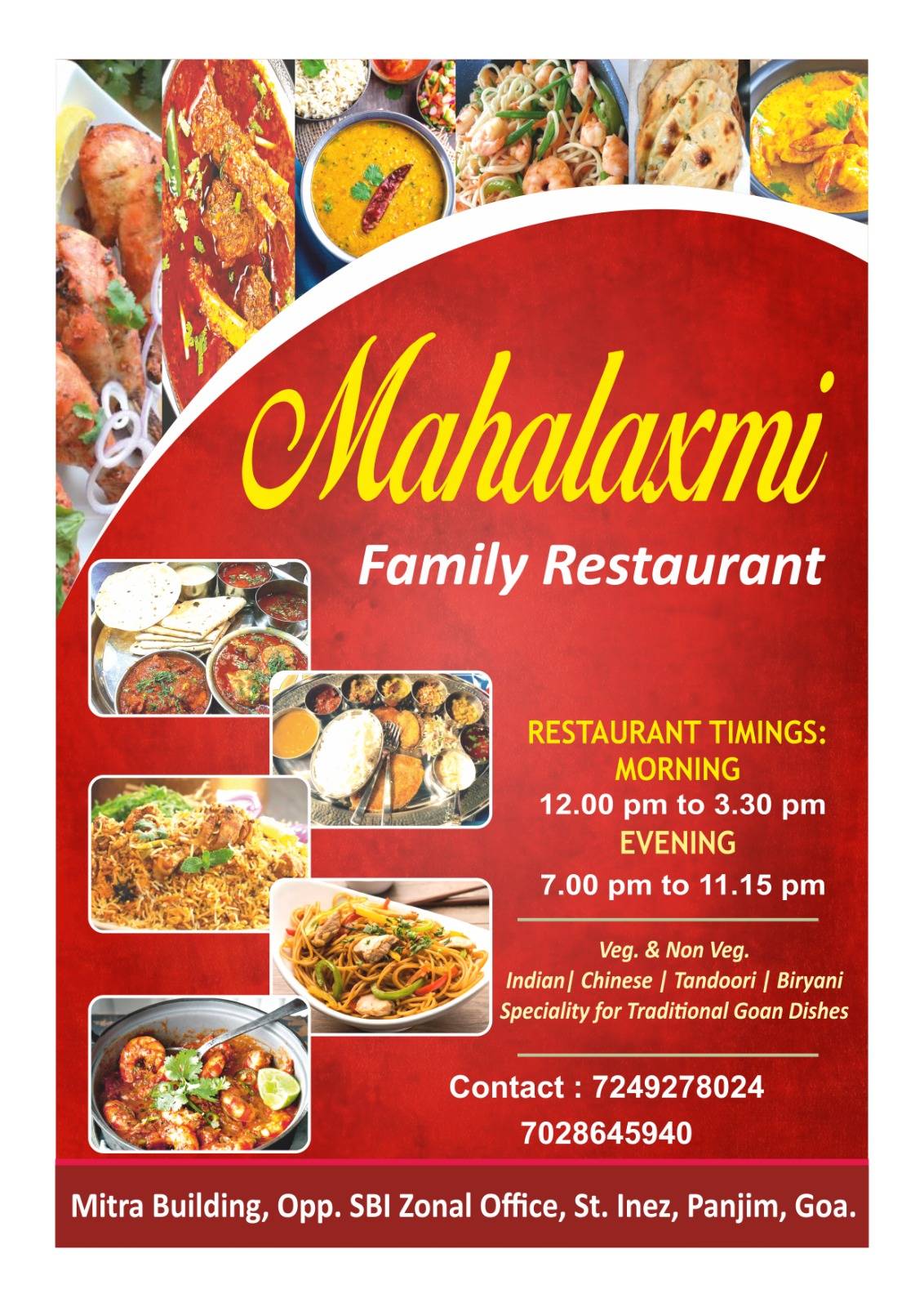 Hotel Mahalaxmi menu