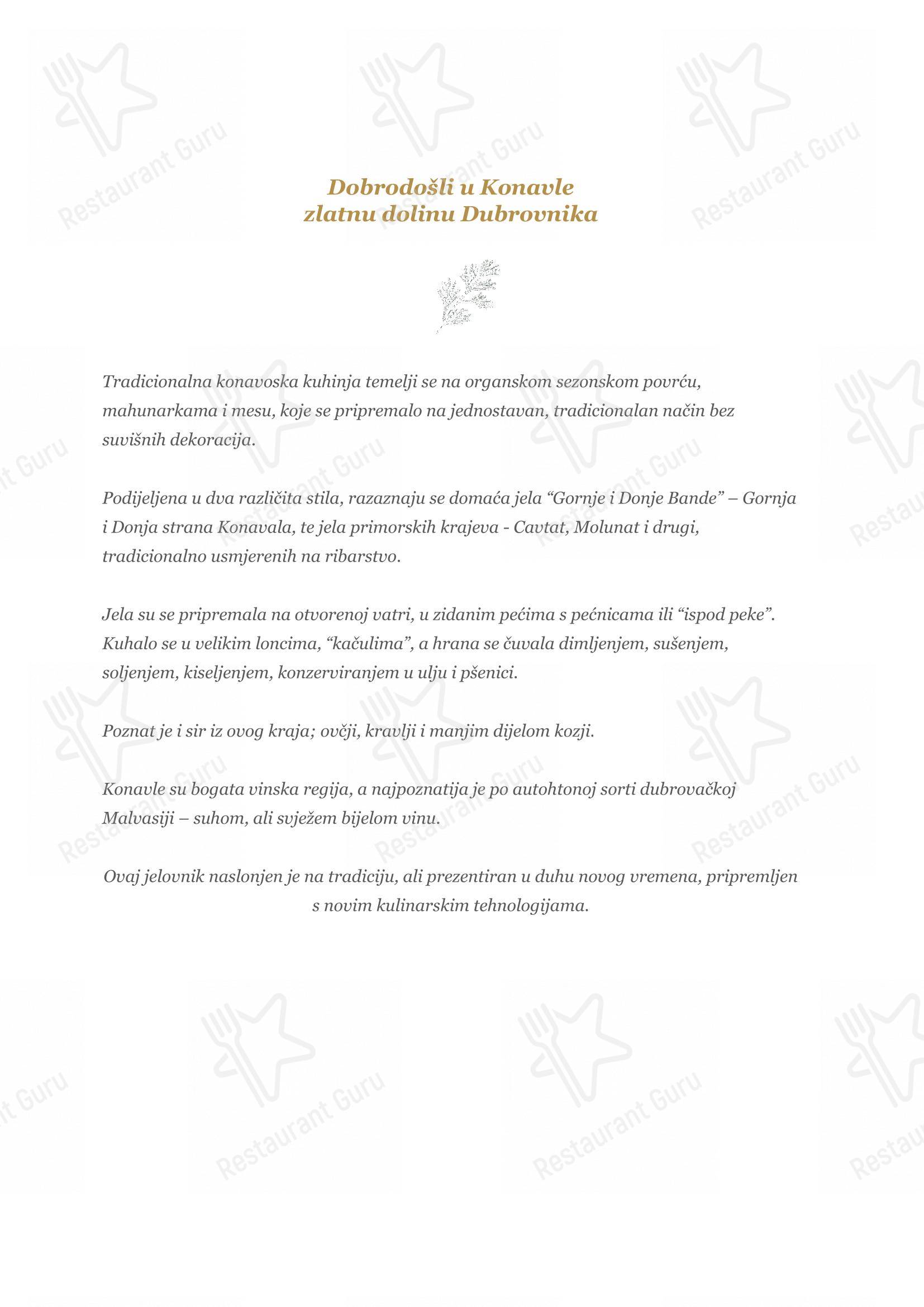 Menu di Hotel Supetar Cavtat - Menu