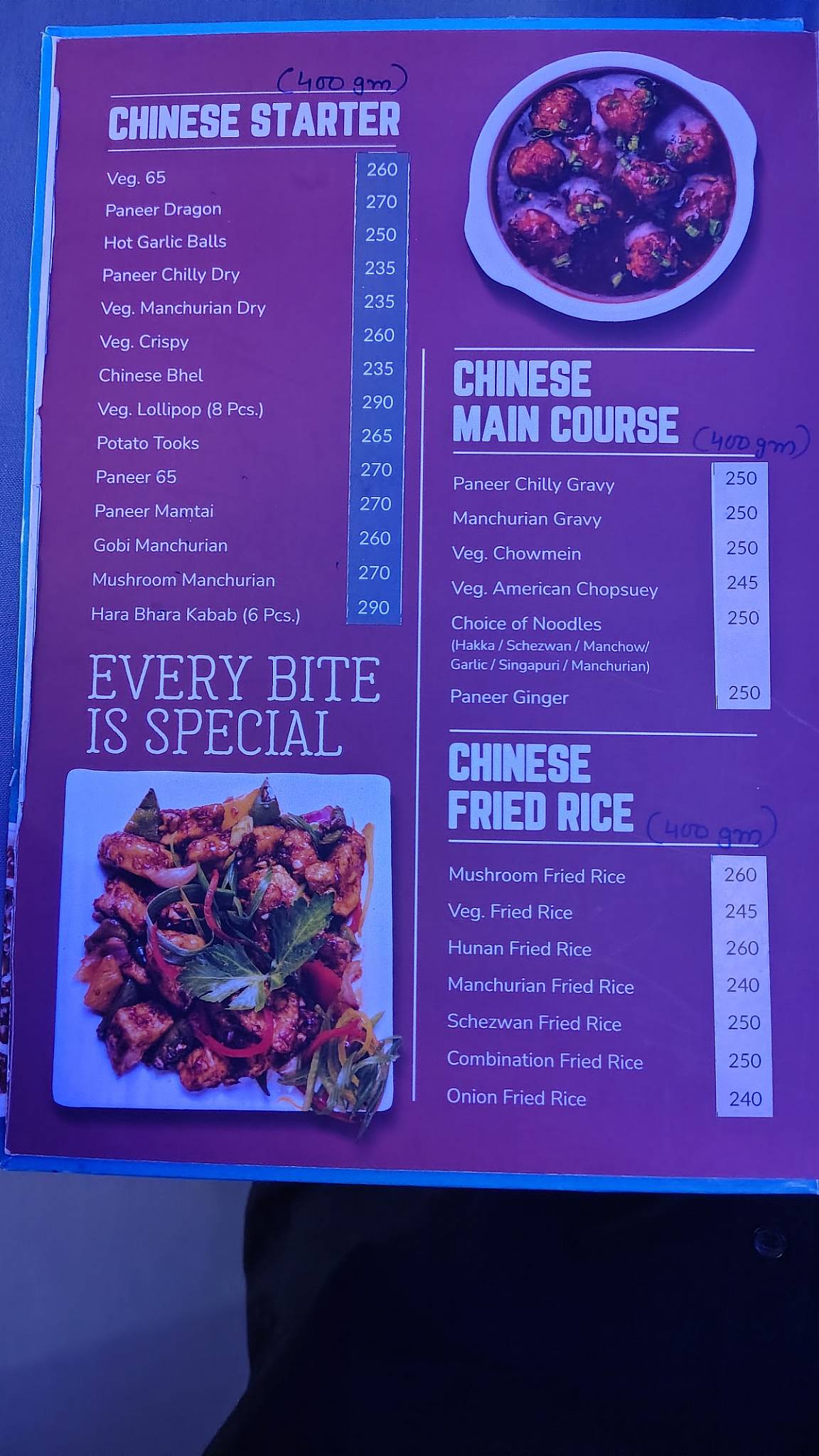 Hotel Surbhi (Pure Veg) menu