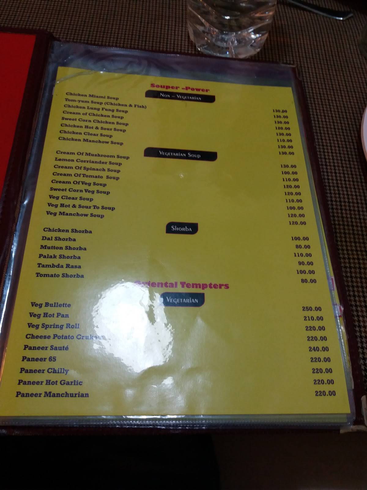 Hotel Tushar Nx menu