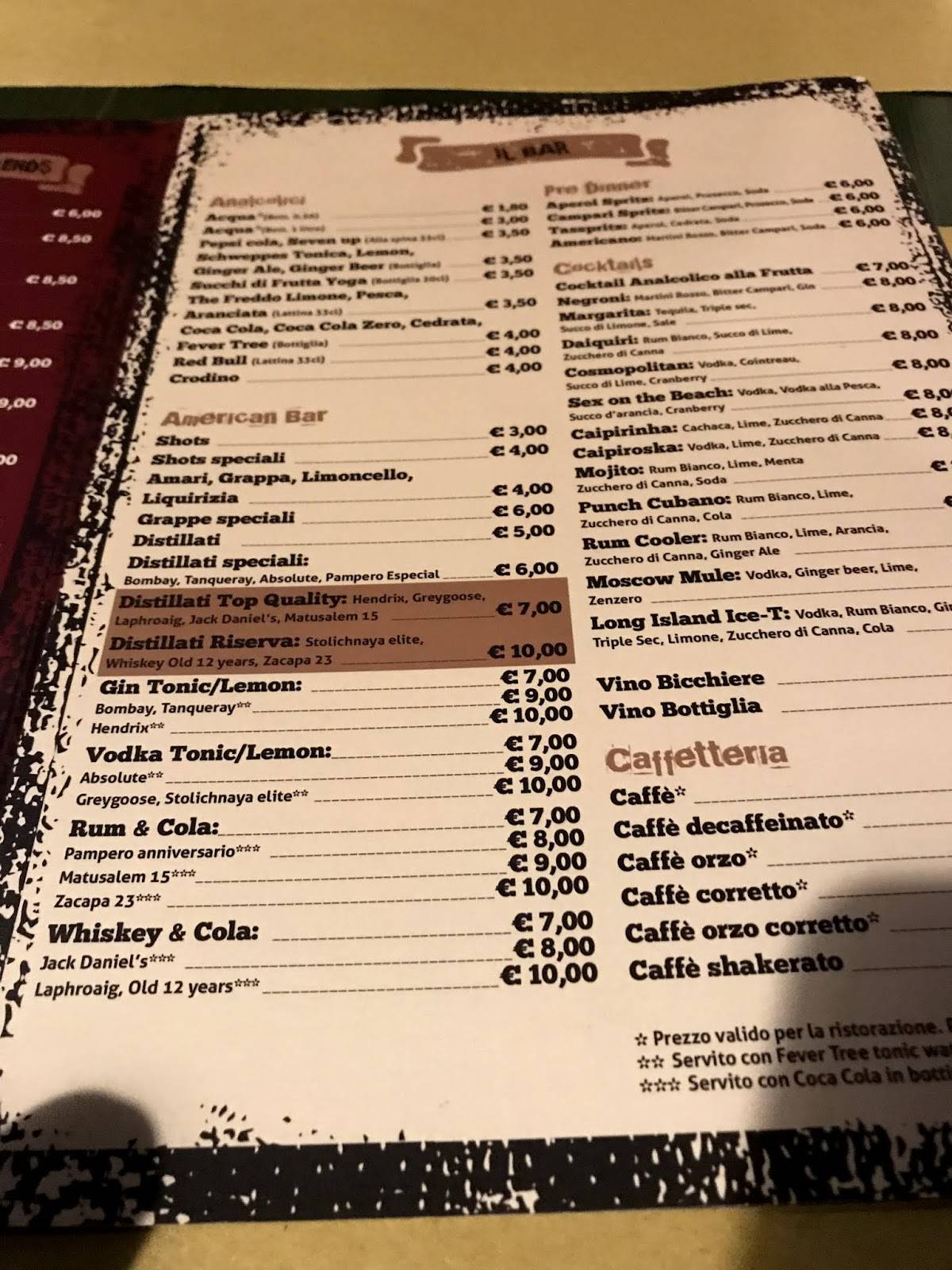 Menu di House of Rock 