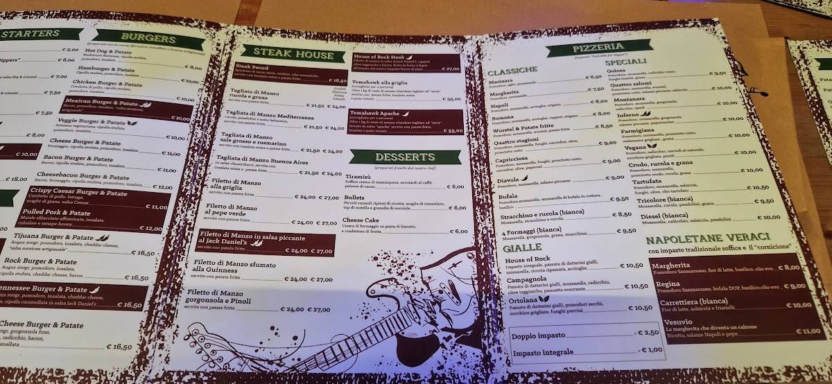Menu di House of Rock 