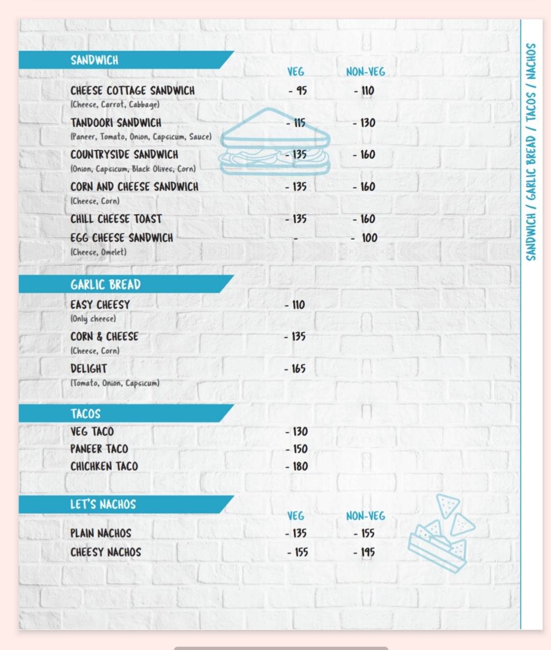 Cafe Blue Door menu