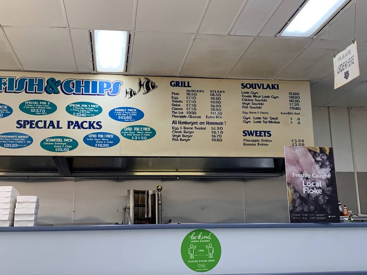 Menu at Hull Road Fish & Chips restaurant, Mooroolbark
