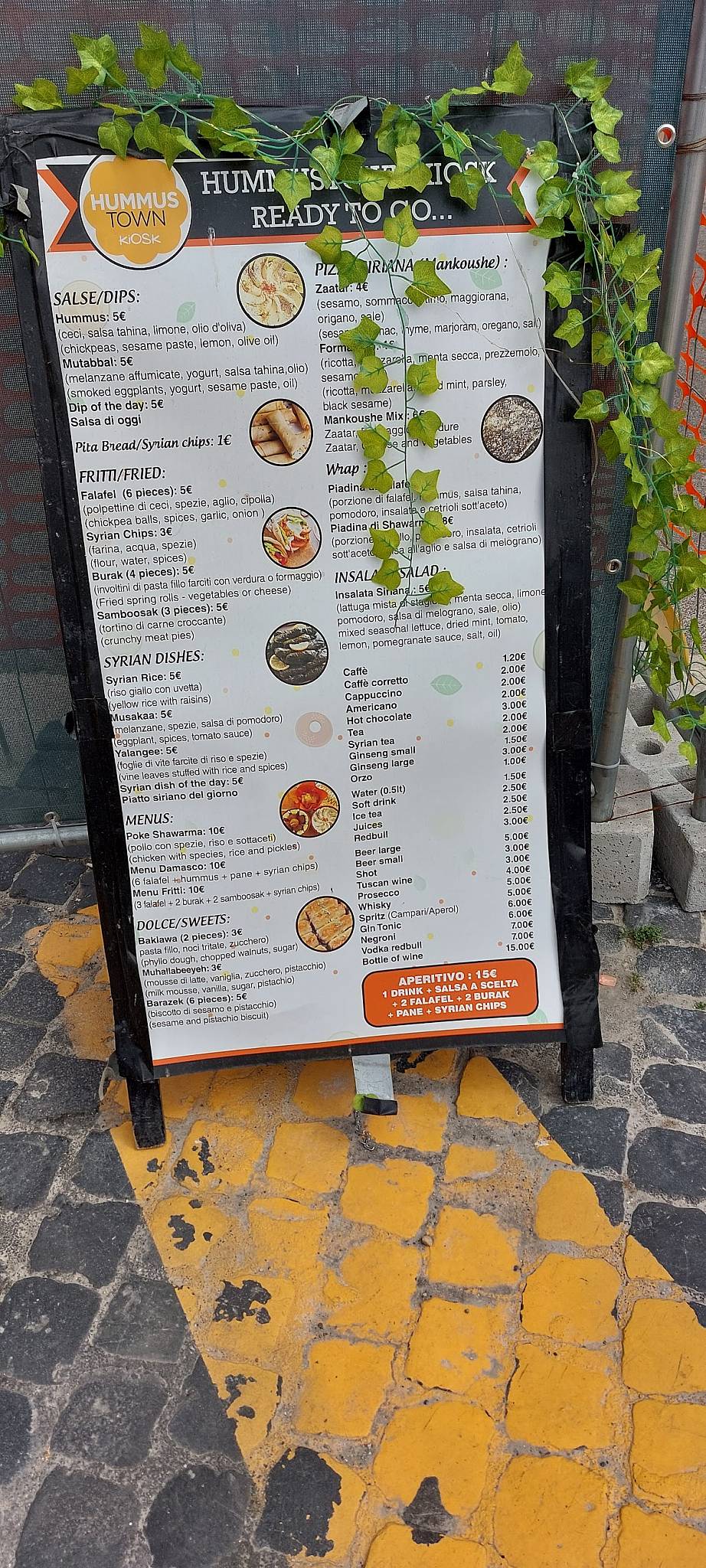 Menu di Hummustown Kiosk 