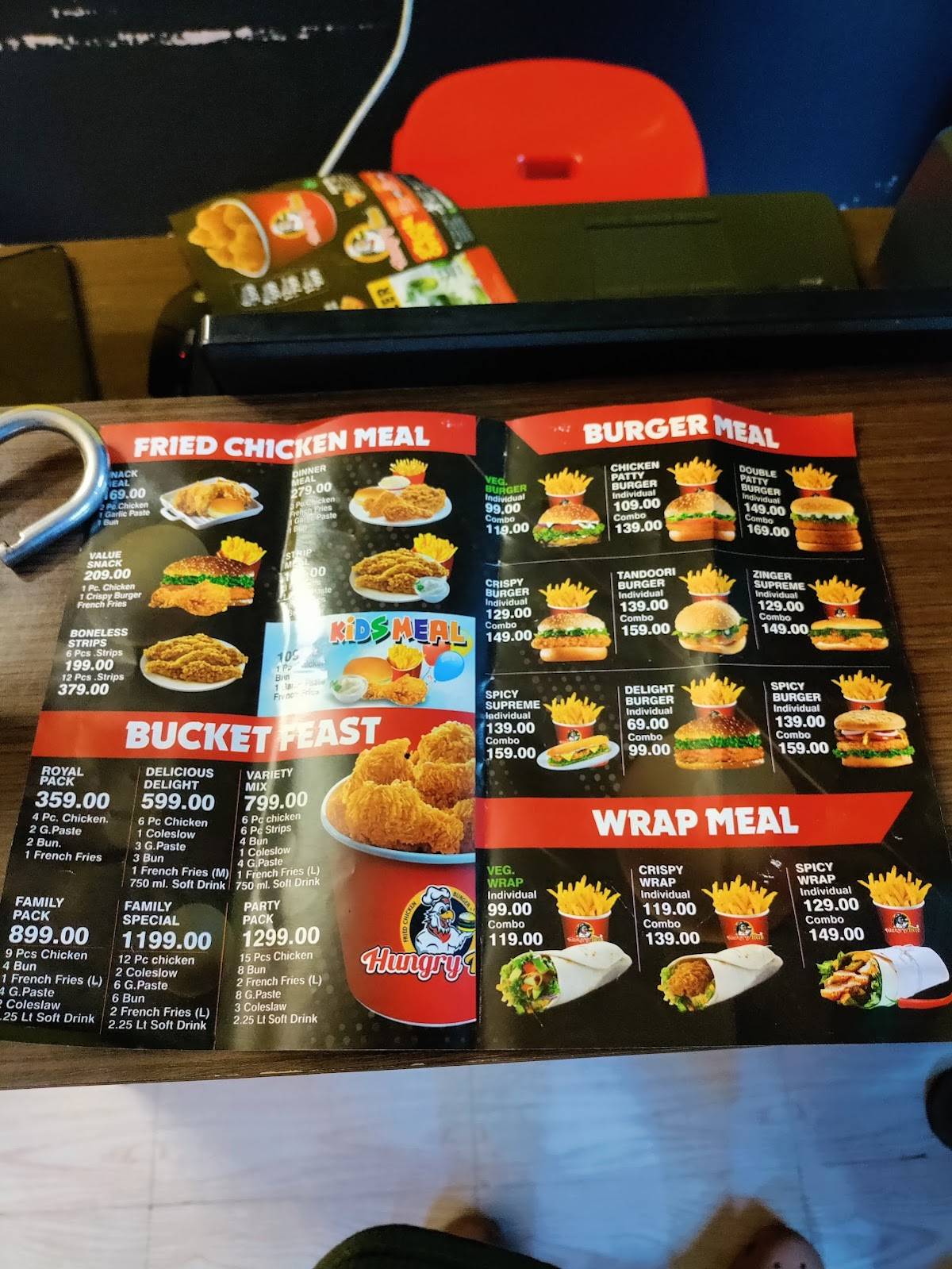 Hungry hen menu