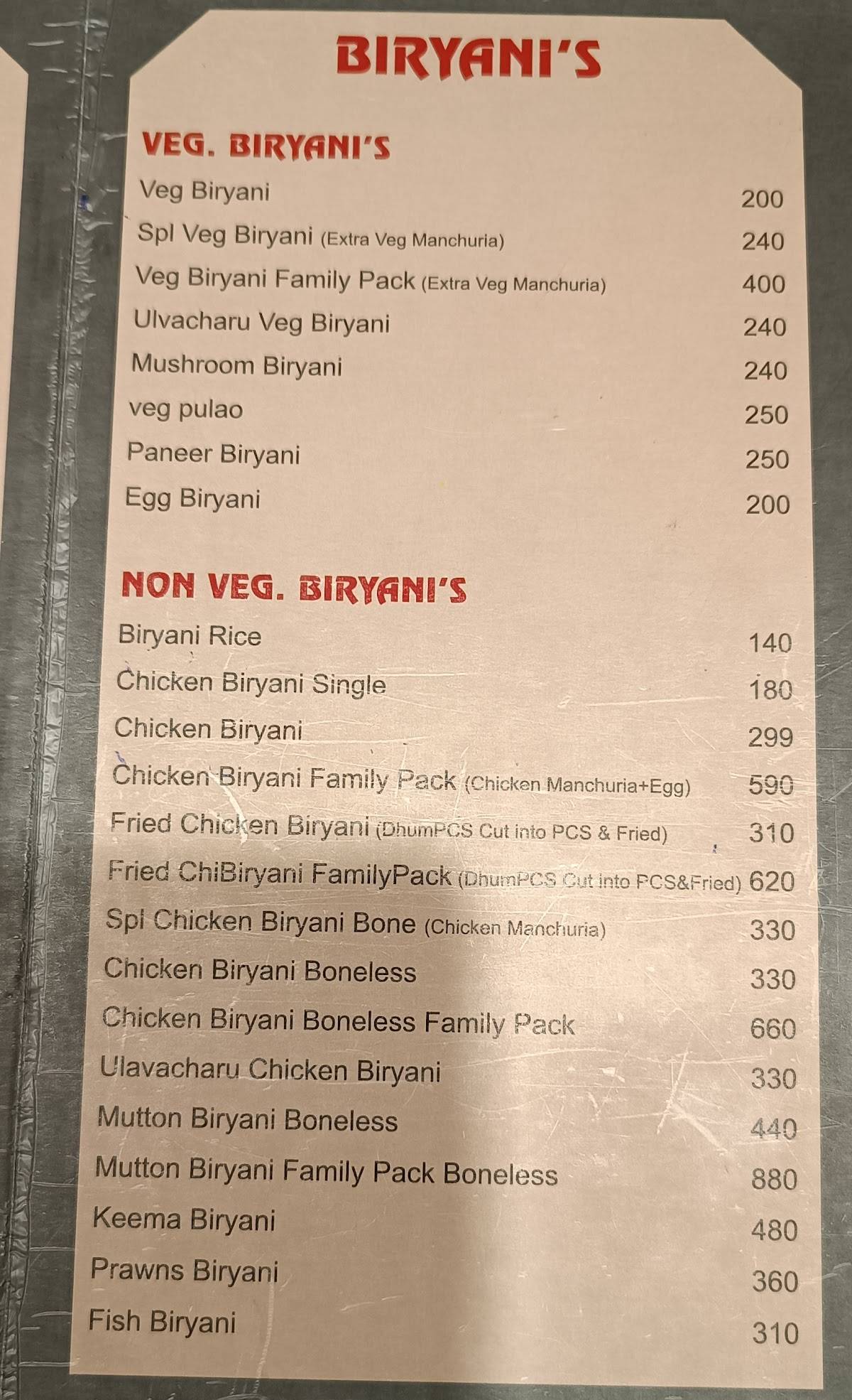 Hyderabad Spice menu