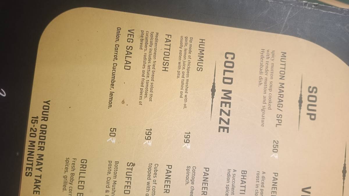 Lebanese Grill & Mandi Fine Dining Restaurant menu