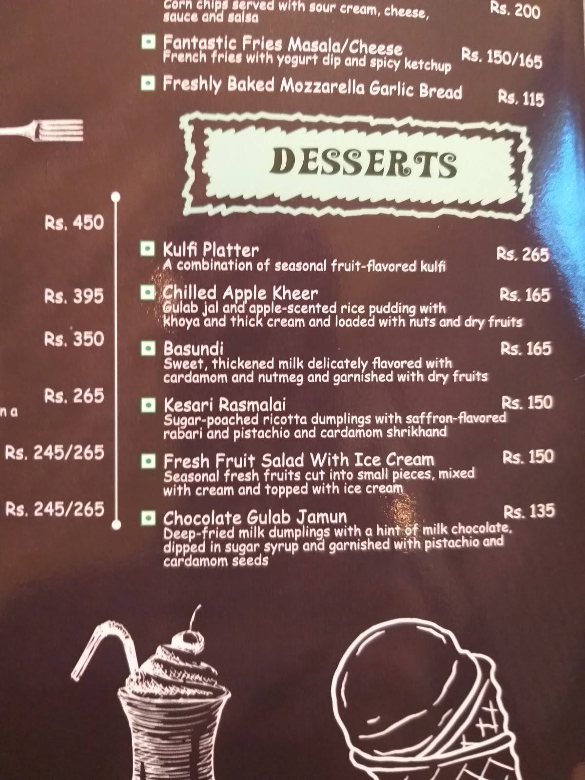 MoXa Kitchen menu