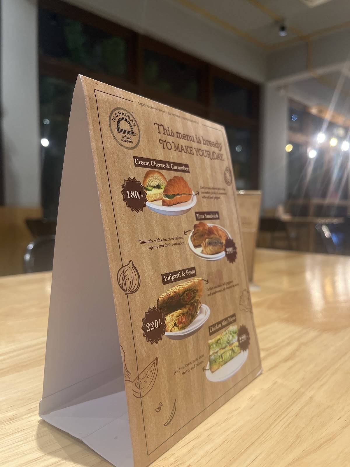 Old Madras Baking Company (Jubile Hills) menu