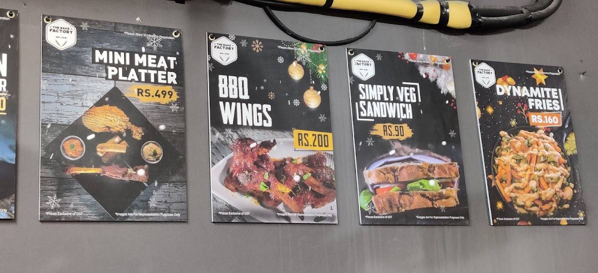 The Bake Factory menu