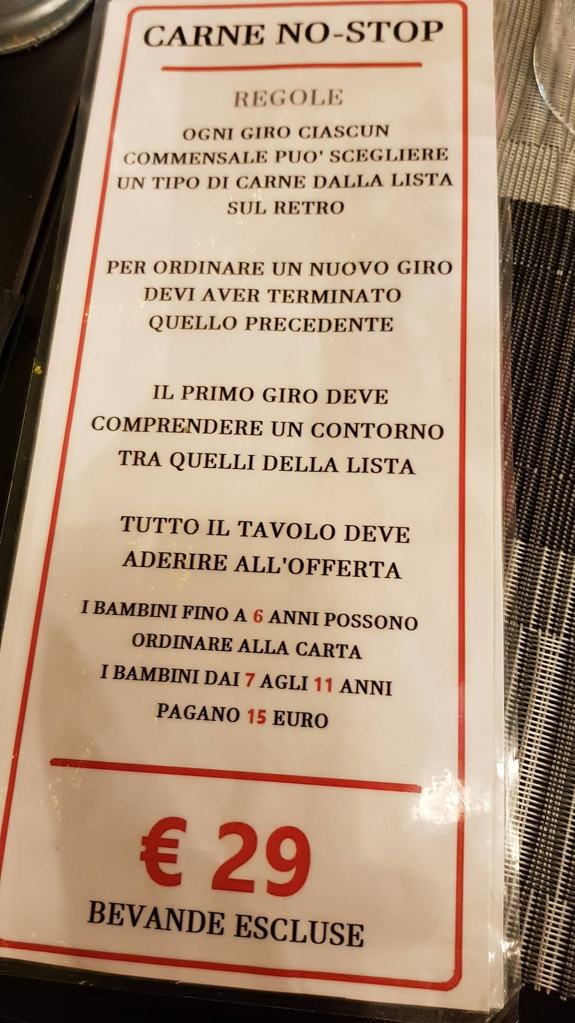 Menu di I Carnefici 