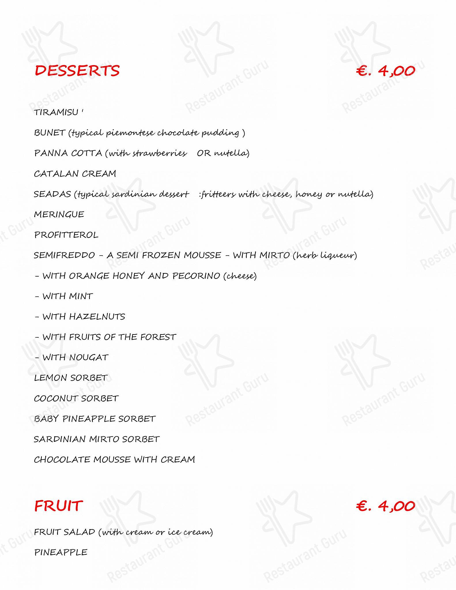 Menu per I Due Regni di Siccardi Wilma ristorante