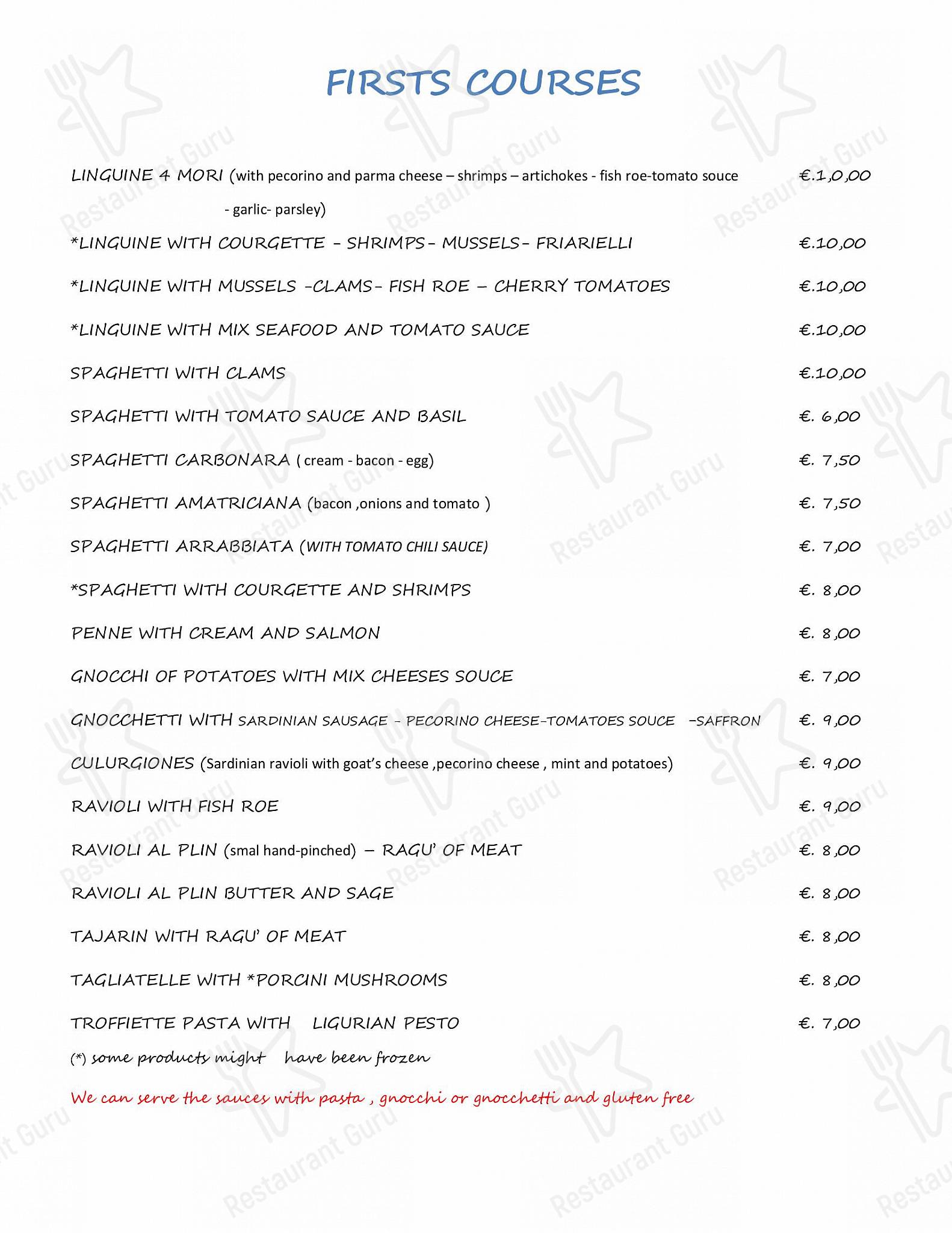 Menu di I Due Regni di Siccardi Wilma - pasti e bevande