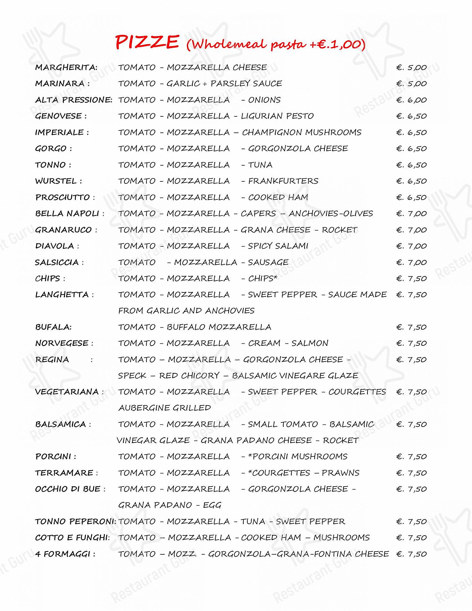 Guarda il menu di I Due Regni di Siccardi Wilma