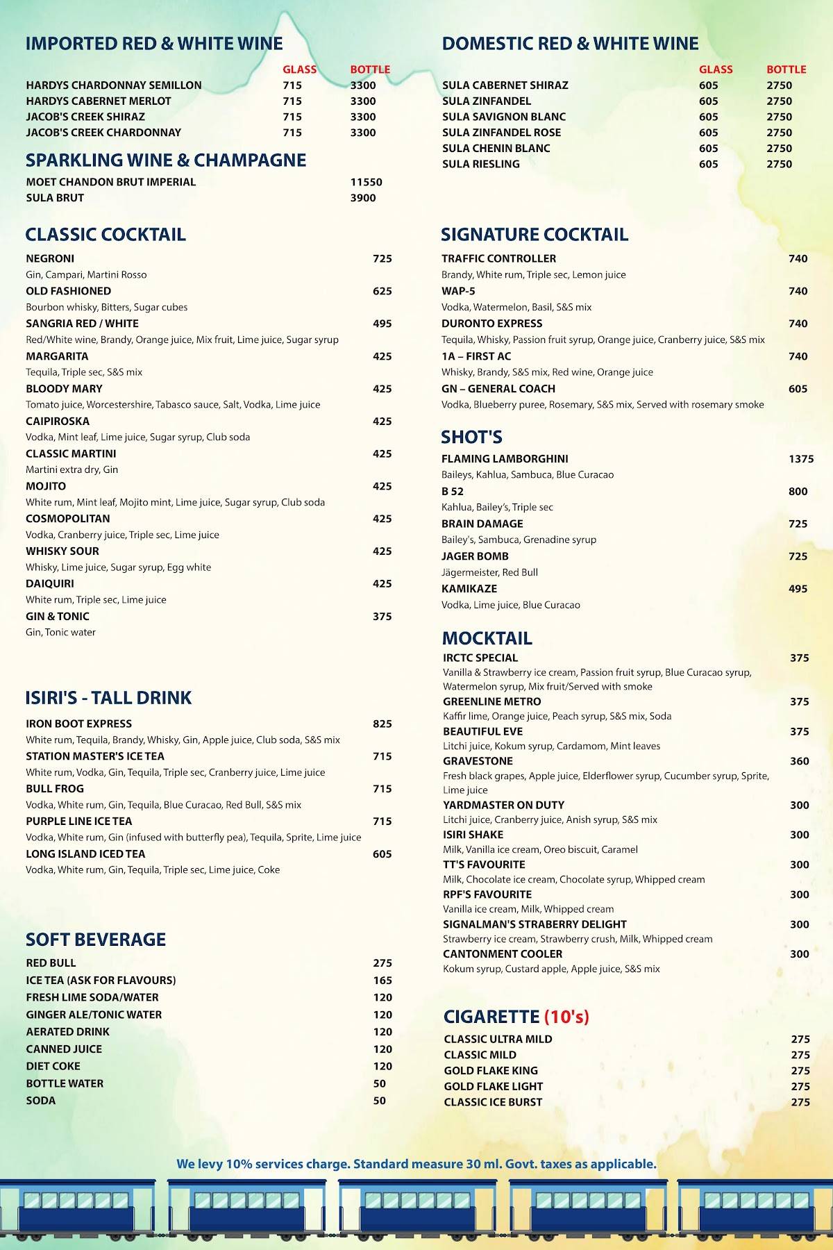 ISIRI Resto Bar - Theme Restaurant menu