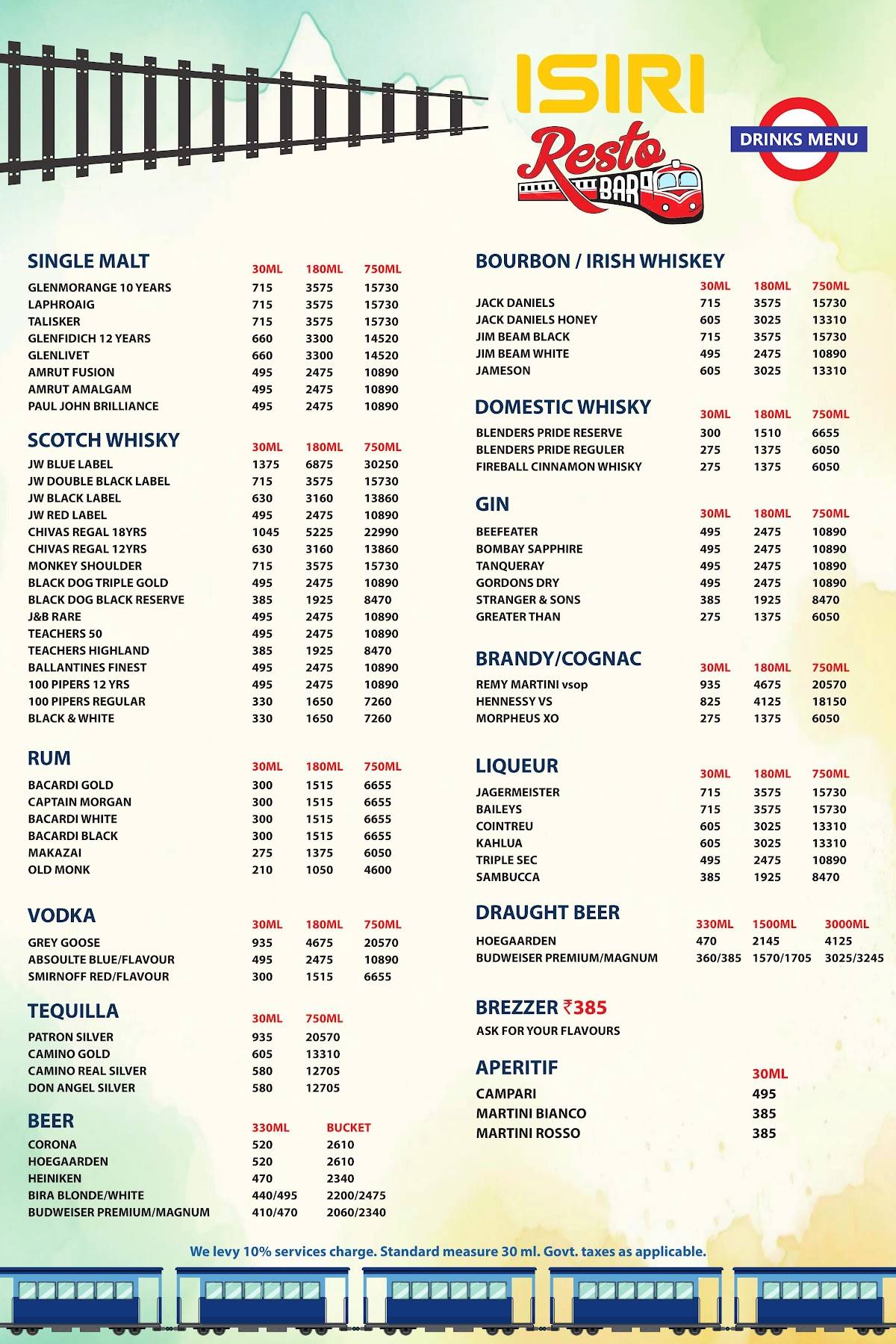 ISIRI Resto Bar - Theme Restaurant menu