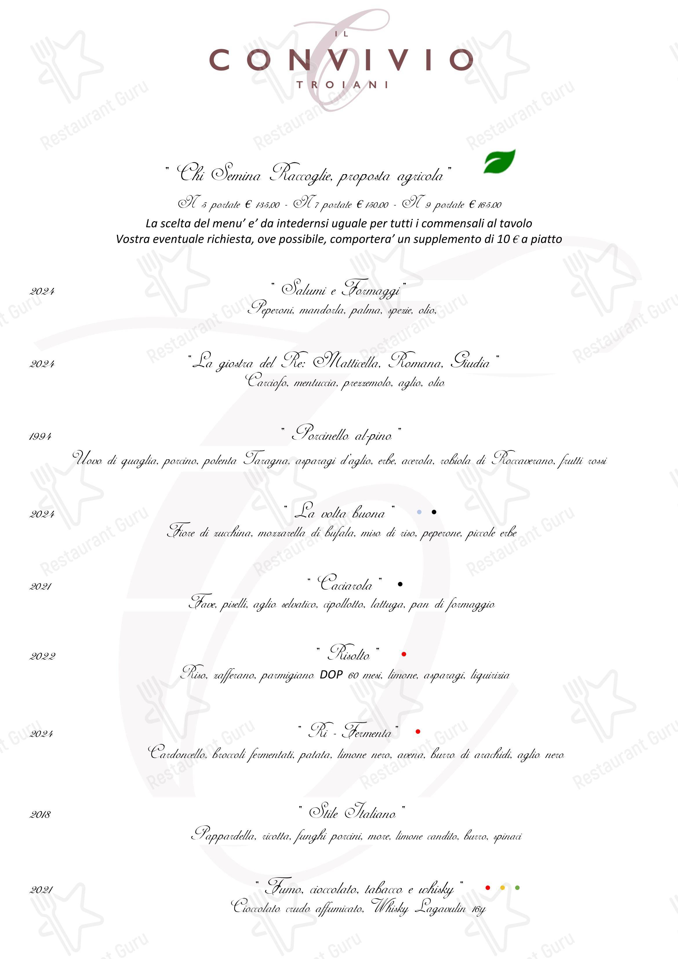 Il Convivio Troiani in Roma - Menu