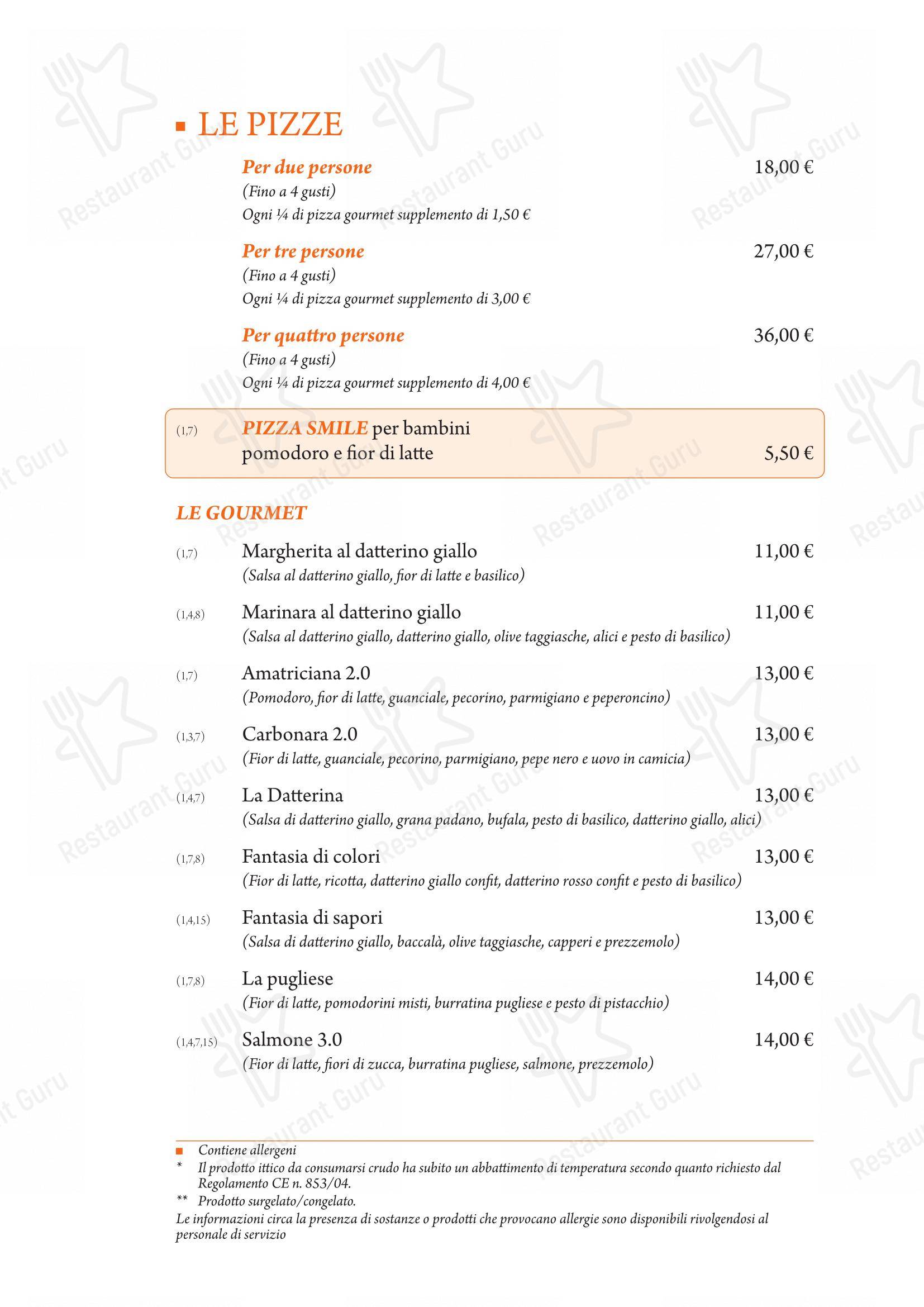菜单 per Il Datterino Giallo pizzeria